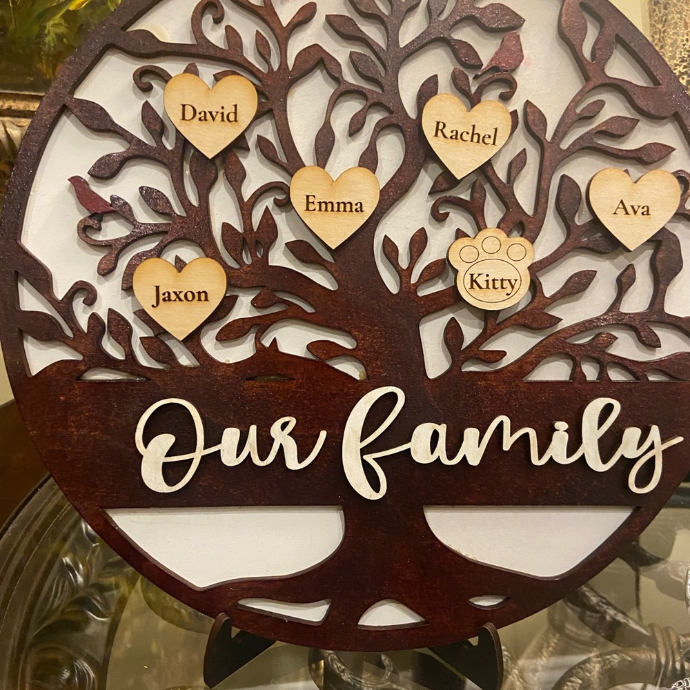 Custom made family tree of life decor -10.5” great gift for MOM. Handcrafted